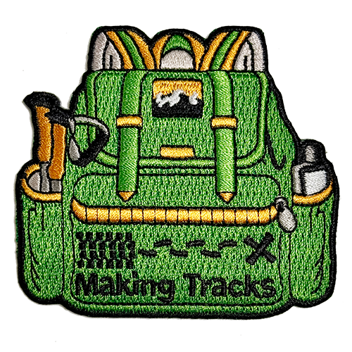 Making Tracks Backpack Patch – Landsharkz