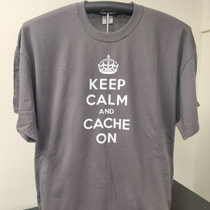 Charcoal "Keep Calm and Cache On T-Shirt"