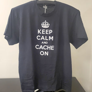 Black "Keep Calm and Cache On T-Shirt"