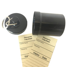 Black ginormous micro geocache with log-sheets