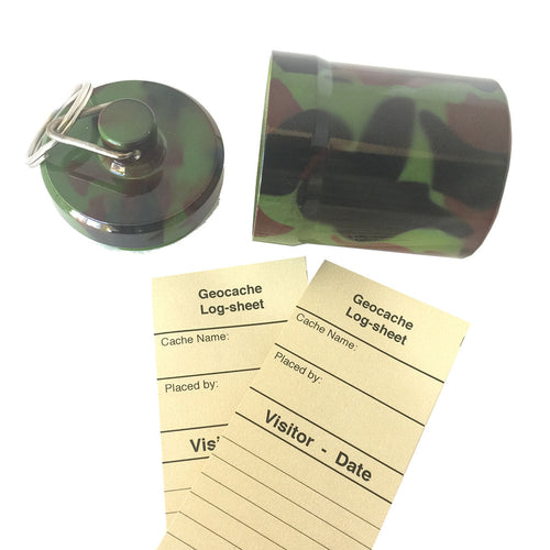Camo Ginormous Micro geocache with log-sheets