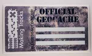 Making Tracks Geocache Stickers