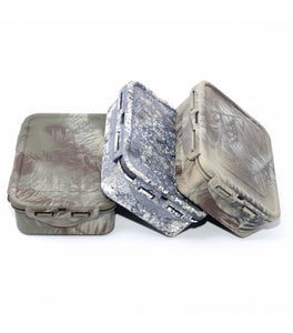 Medium Lock n' Lock containers painted camo, stone and khaki