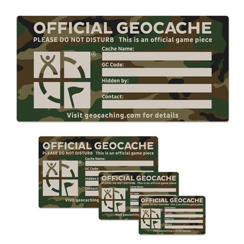 Camo print Official Geocache stickers