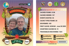 Tropical themed geocaching card