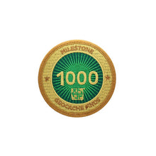 Gold patch with a green background for 1000 finds