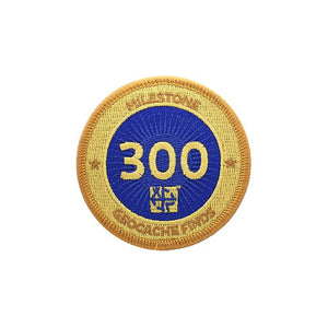 Gold patch with a dark blue background for 300 finds