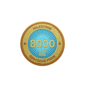 Gold patch with a light blue background for 8000 finds