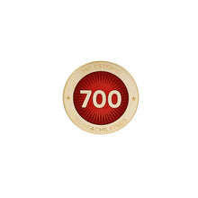 Gold pin for 700 finds in red