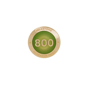 Gold pin for 800 finds in light green
