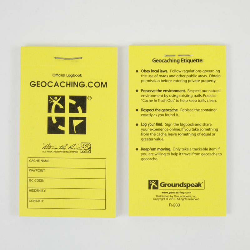 thumbnail image 2 of Practical Geocaching® GX Logo Rite In The Rain® Log Sheets – 80 Bulk Logs, 8.5x11, White (Made In USA) 2 of 5