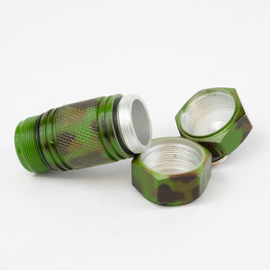 Camo mighty-mini aluminum cache completely open